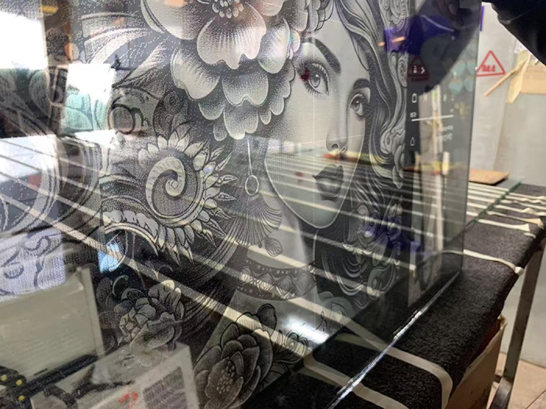 Muestra de Cristal procesada con láser